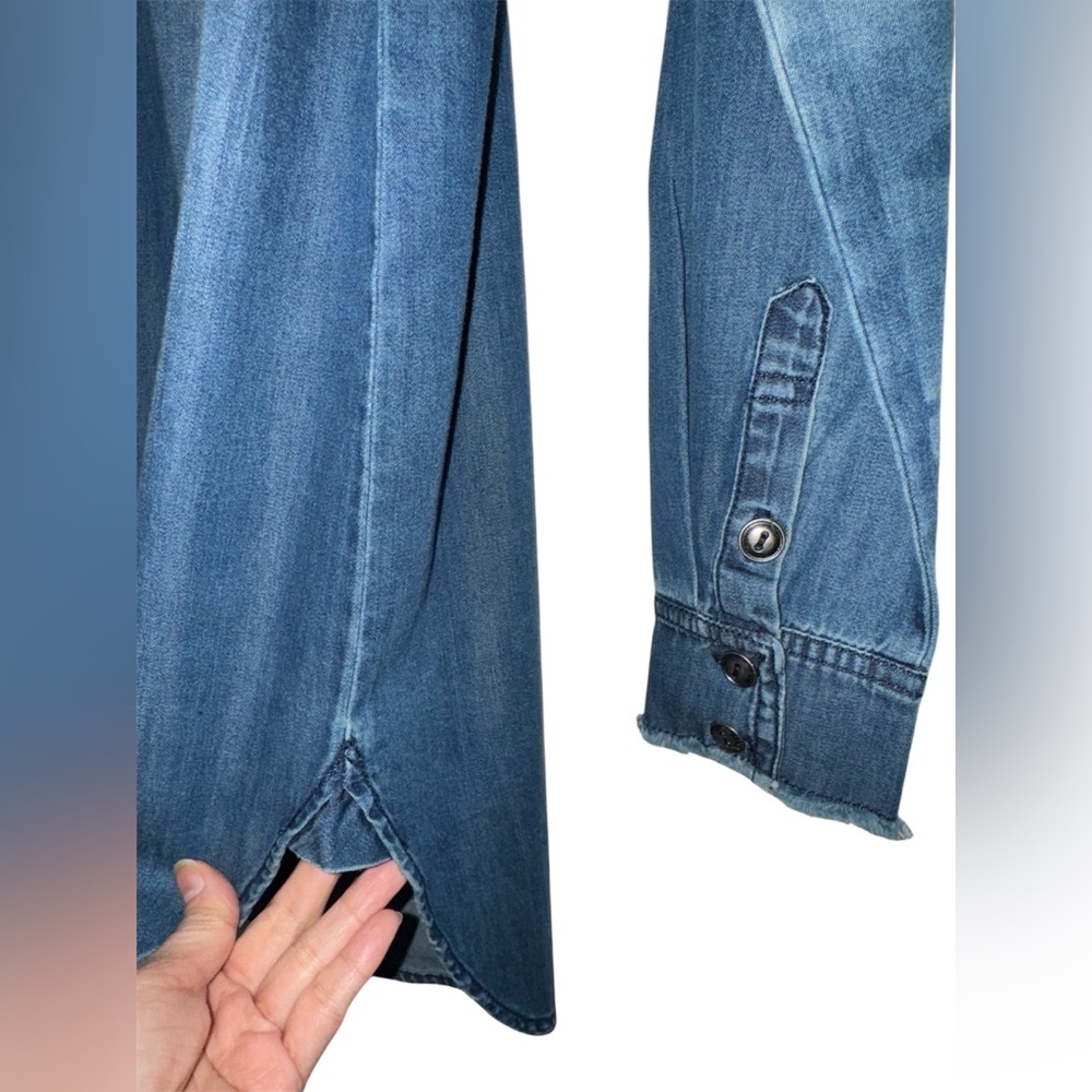 🌹 NWT! Free People x Sandrine Rose Denim Button Down Shacket - Picture 6 of 6